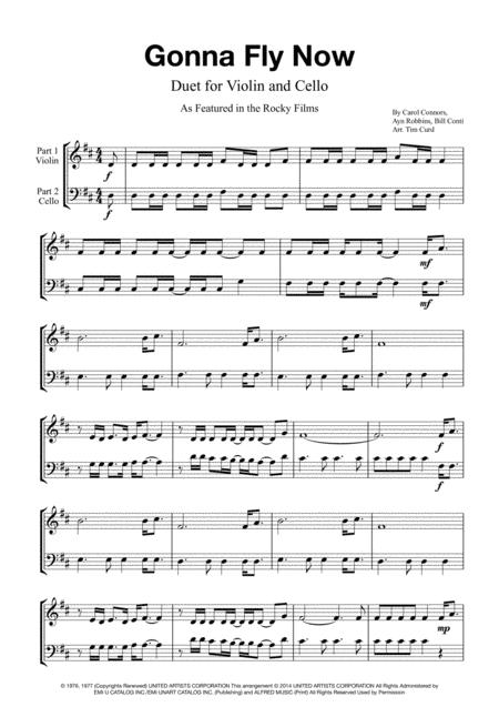 Free Sheet Music Gonna Fly Now Duet For Violin And Cello