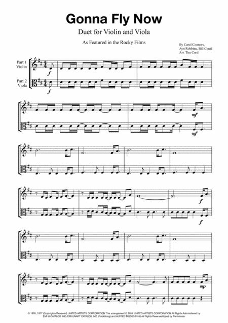 Free Sheet Music Gonna Fly Now Duet For Violin And Viola
