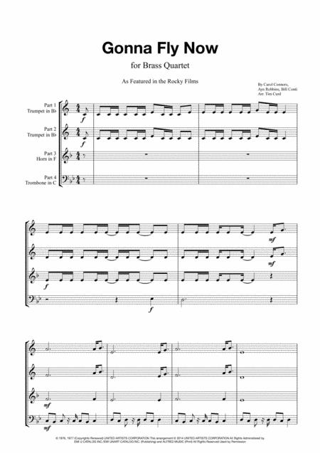 Gonna Fly Now For Brass Quartet Sheet Music