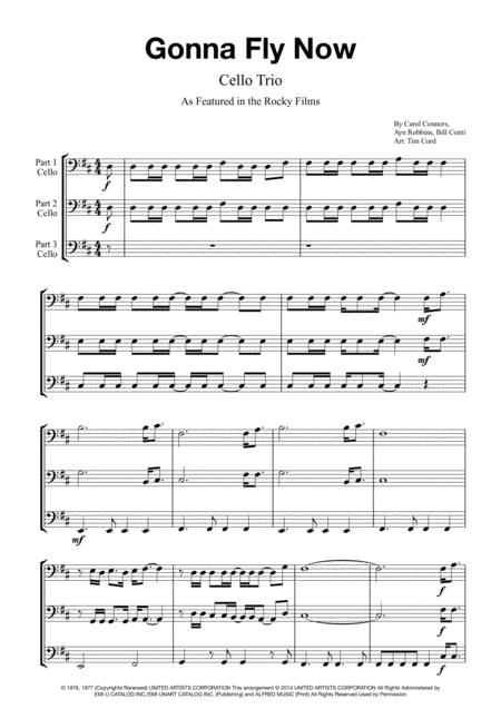 Gonna Fly Now For Cello Trio Sheet Music