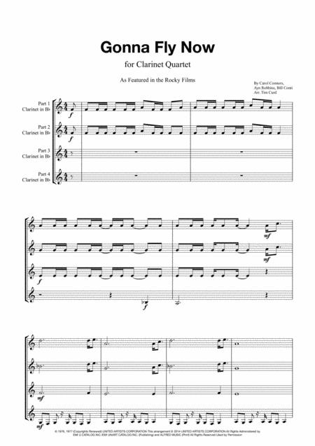 Free Sheet Music Gonna Fly Now For Clarinet Quartet