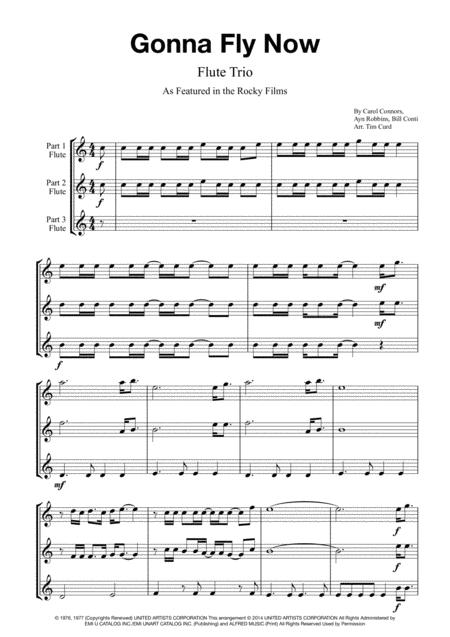 Gonna Fly Now For Flute Trio Sheet Music