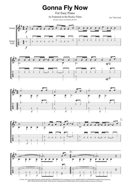 Free Sheet Music Gonna Fly Now For Guitar With Tab