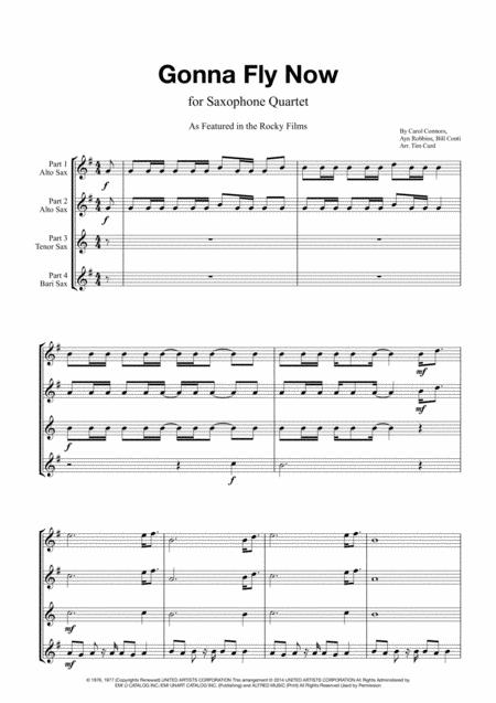 Gonna Fly Now For Saxophone Quartet Sheet Music