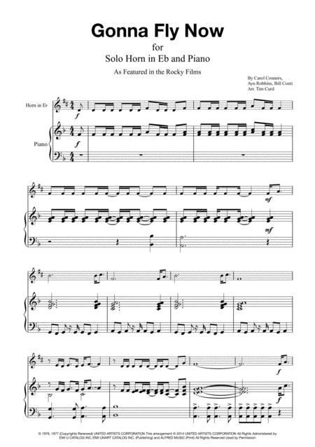 Free Sheet Music Gonna Fly Now For Solo Horn In Eb And Piano