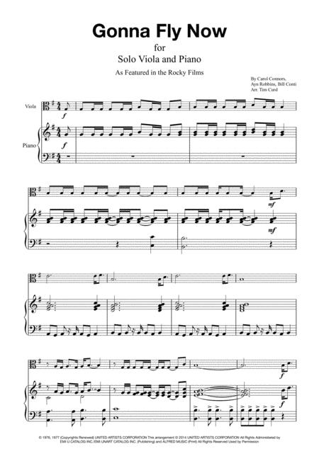 Free Sheet Music Gonna Fly Now For Solo Viola And Piano