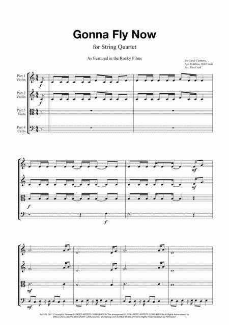 Gonna Fly Now For String Quartet Sheet Music