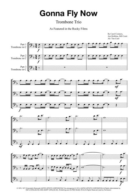 Gonna Fly Now For Trombone Trio Sheet Music