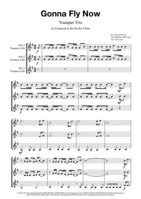 Gonna Fly Now For Trumpet Trio Sheet Music