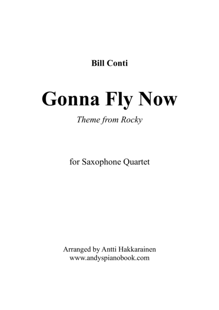 Free Sheet Music Gonna Fly Now Theme From Rocky Saxophone Quartet