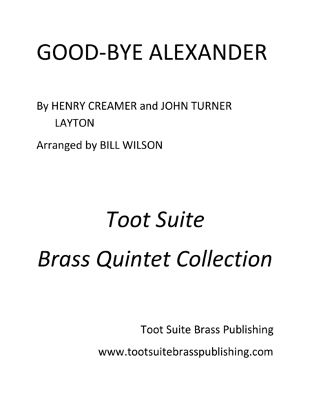 Good Bye Alexander Sheet Music