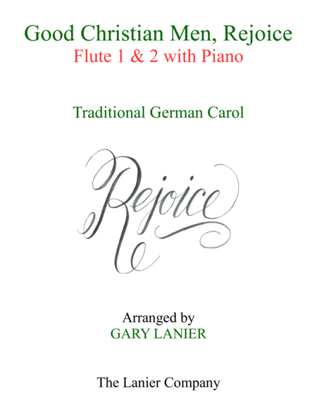 Good Christian Men Rejoice Flute 1 Flute 2 With Piano Score Part Sheet Music