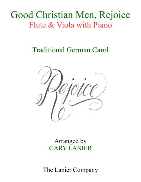 Good Christian Men Rejoice Flute Viola With Piano Score Part Sheet Music