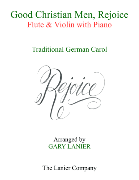 Good Christian Men Rejoice Flute Violin With Piano Score Part Sheet Music