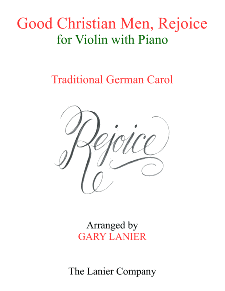 Good Christian Men Rejoice Violin With Piano Score Part Sheet Music
