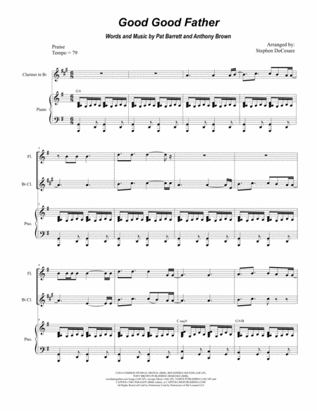 Good Good Father Duet For Flute And Bb Clarinet Sheet Music