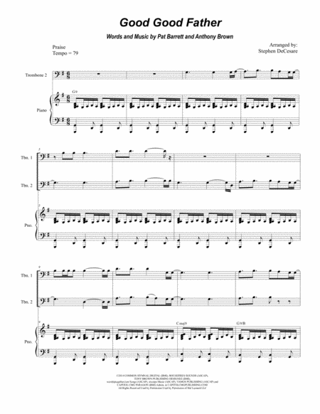 Good Good Father Trombone Duet Sheet Music