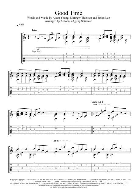 Good Time Fingerstyle Guitar Solo Sheet Music