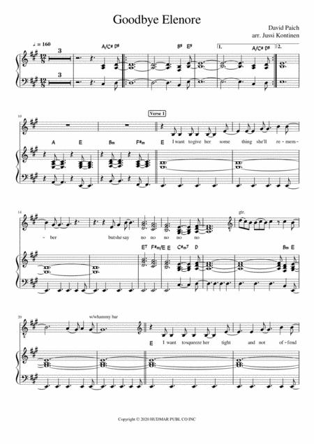 Free Sheet Music Goodbye Elenore Toto