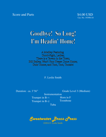 Free Sheet Music Goodbye So Long I M Headin Home A Medley