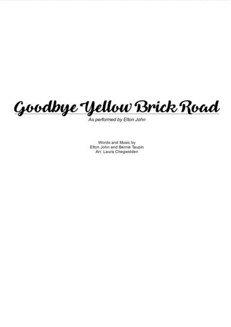 Free Sheet Music Goodbye Yellow Brick Road For String Quartet