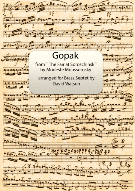 Gopak From The Fair At Soroschinsk For Brass Septet Sheet Music