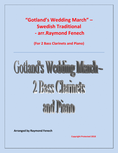 Free Sheet Music Gotlands Wedding March Traditional 2 Bass Clarinets And Piano