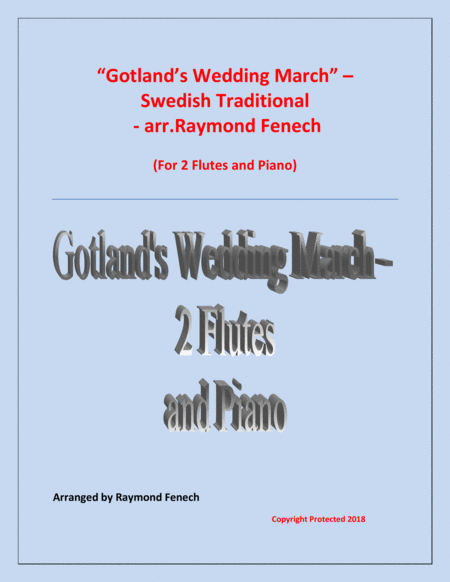 Free Sheet Music Gotlands Wedding March Traditional 2 Flutes And Piano