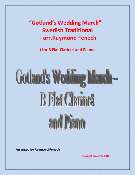 Free Sheet Music Gotlands Wedding March Traditional B Flat Clarinet And Piano