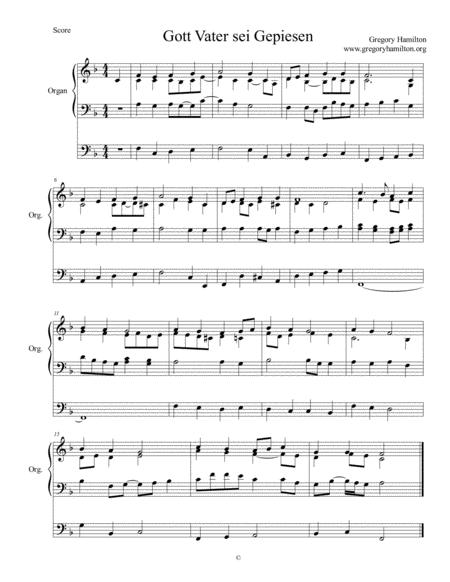 Gott Vater Sei Gepriesen Sing Praise To Our Creator Alternate Harmonization Sheet Music