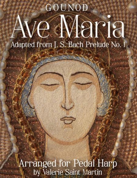 Free Sheet Music Gounod Ave Maria Adapted From Js Bach Prelude No 1 Pedal Harp Arrangement