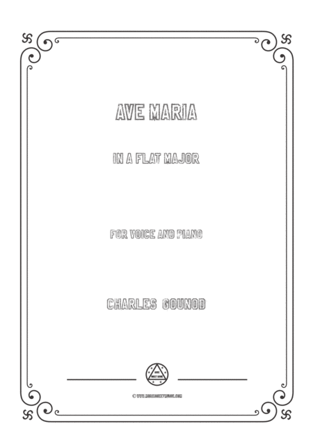 Free Sheet Music Gounod Ave Maria In A Flat Major For Voice And Piano