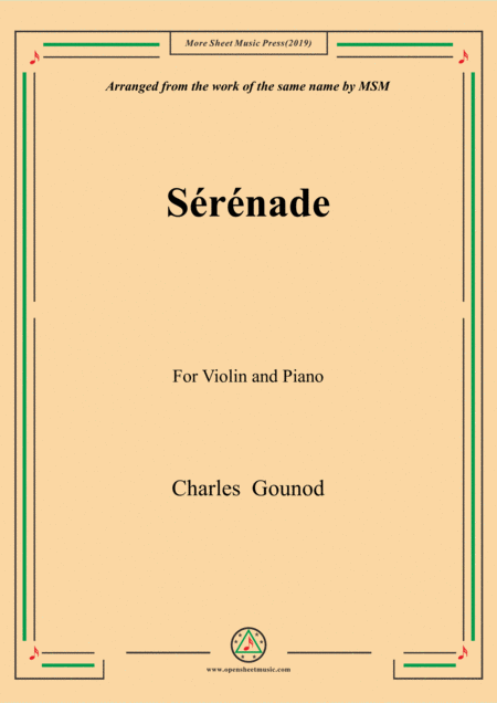 Free Sheet Music Gounod Srnade For Violin And Piano