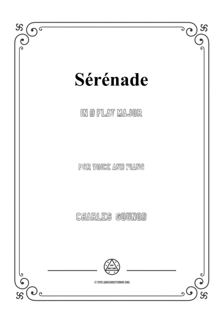 Gounod Srnade In D Flat Major For Voice And Piano Sheet Music