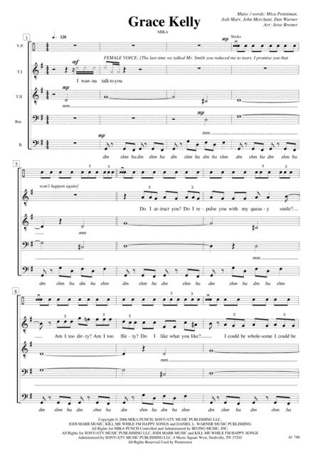 Grace Kelly Cttbb A Cappella Sheet Music