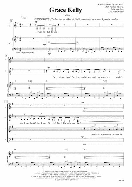 Grace Kelly Satb Piano Sheet Music