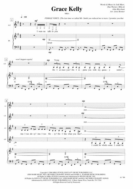 Free Sheet Music Grace Kelly Ssaa Piano