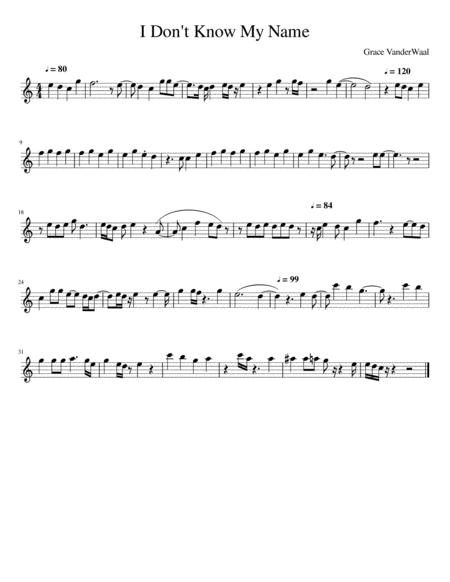 Grace Vanderwaal I Dont Know My Name Sheet Music