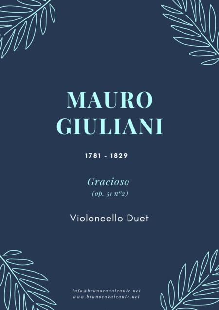 Gracioso Op 51 N2 Mauro Giuliani For Violoncello Duet Sheet Music