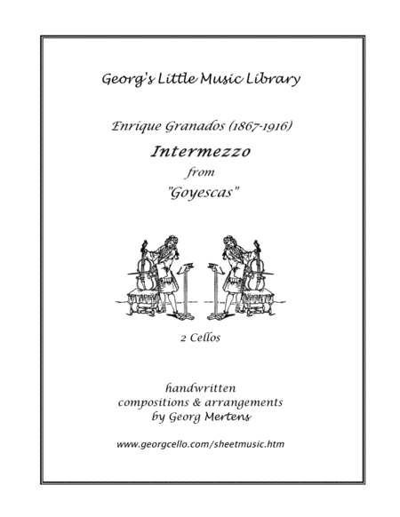 Granados Intermezzo From Goyescas For 2 Cellos Sheet Music