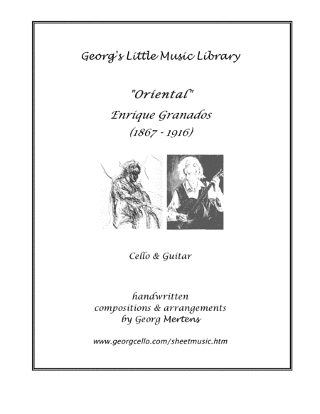 Free Sheet Music Granados Oriental Arr For Cello Guitar