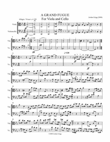 Free Sheet Music Grand Fugue For Viola And Cello