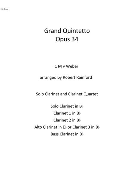 Free Sheet Music Grand Quintetto Opus 34