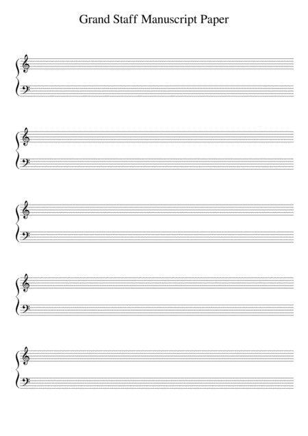 Grand Staff Manuscript Paper Sheet Music