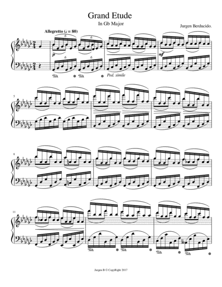 Grand Tude In Gb Major Sheet Music