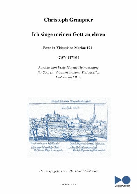 Graupner Christoph Cantata Ich Singe Meinen Gott Zu Ehren Gwv 1171 11 Sheet Music