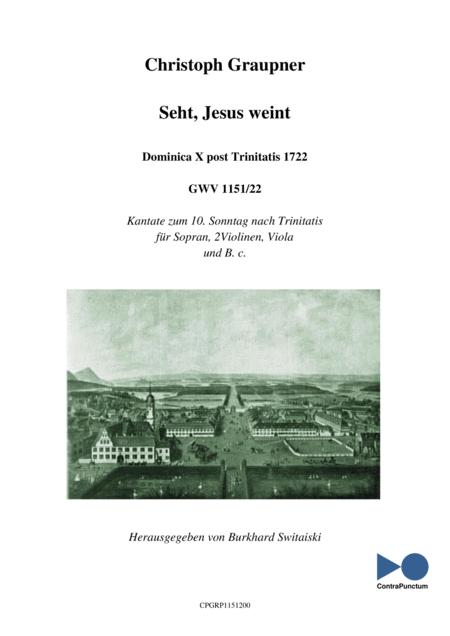 Free Sheet Music Graupner Christoph Cantata Seht Jesus Weint Gwv 1151 22