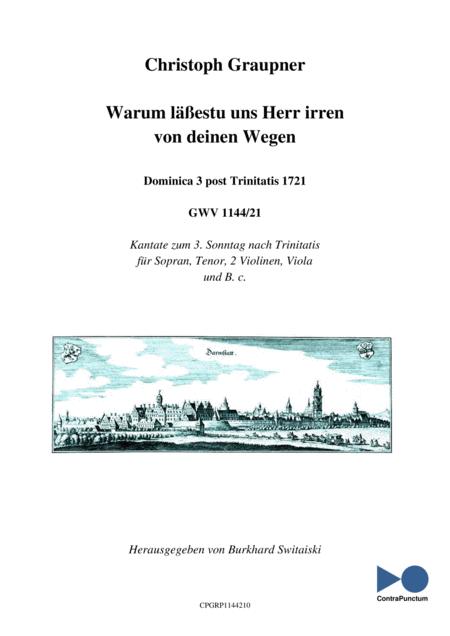 Graupner Christoph Cantata Warum Lestu Uns Herr Irren Gwv 1144 21 Sheet Music