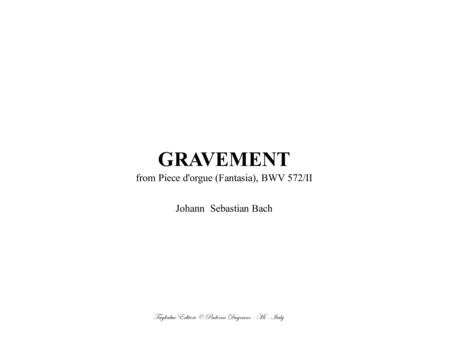 Gravement From Pieces D Orgue Bwv 572 Ii For Organ 3 Staff Sheet Music