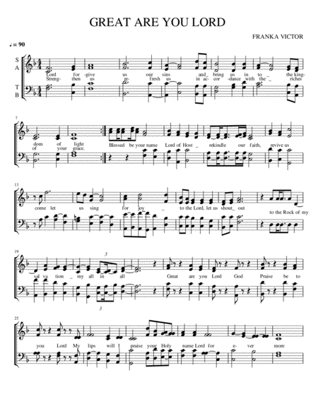 Great Are You Lord By Fanka Victor Sheet Music